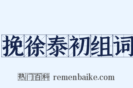 挽徐泰初组词是什么意思的图片